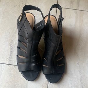 W Deloris Ivy black leather Cuir Noir low hill very comfortable shoes for sale